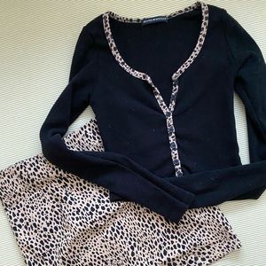 Brandy Melville Zelly Top and Phoebe Cheetah Skirt